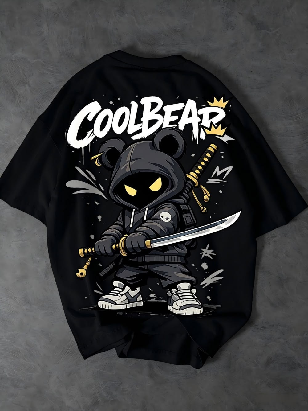 T-shirt, Casual Fashion Cool Bear English Print T-shirt