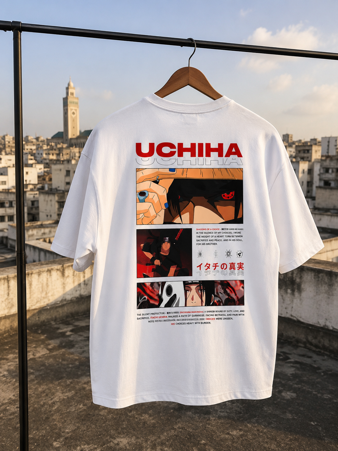 Uchiha Legacy Oversized Tee – White